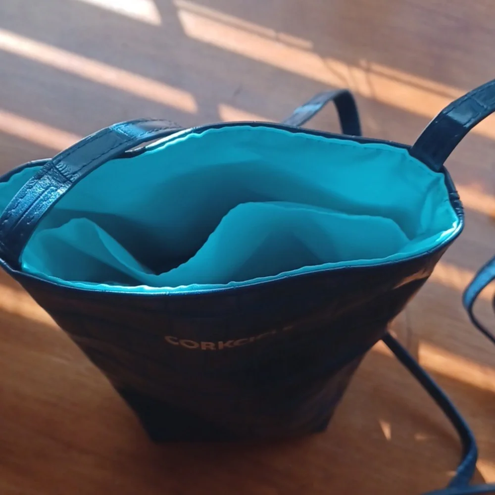 Corkcicle Blue Crossbody Water Bottle/ Phone Holder Purse